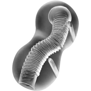 TENSEK 3 Masturbatore Trasparente con Punte Spirali e Sporgenze Carezzevoli